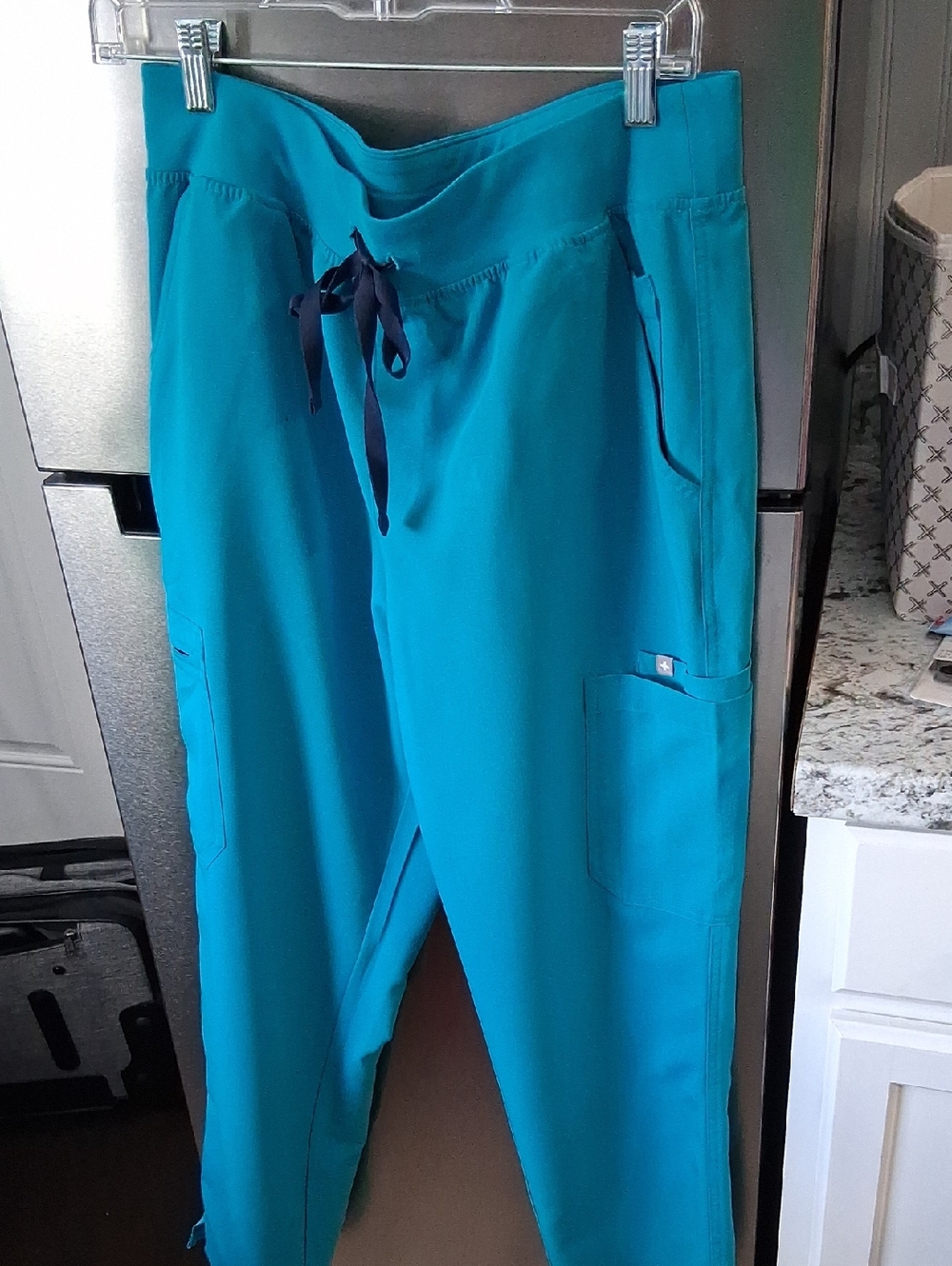 Figs Teal Scrub Pants with Drawstring